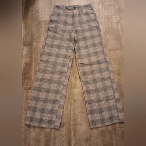 American Eagle Baggy Wide Leg Pant Womens 0 Super Hi Rise Plaid